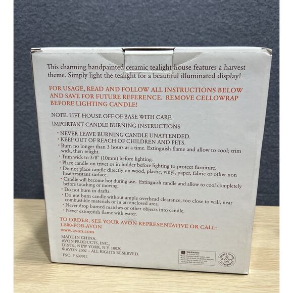 AVON Autumn's Glow Tealight House By Luminous Treasures Fall/Halloween 2002 - Picture 9 of 10